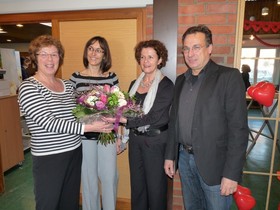 Verabschiedung mit Blumen